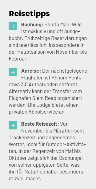 Reisetipps ￼Buchung: Shinta Mani Wild ist exklusiv und oft ausgebucht. Fr hzeitige Reservierungen sind unerl sslich, ...