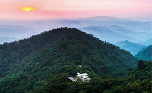 Mashpi Lodge at sunset, Choco Cloud Rainforest, Pichincha province, Ecuador