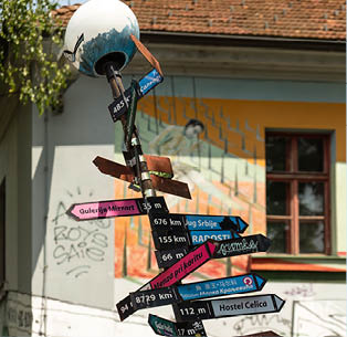 Ljubljana - Metelkova underground quarter in the Slvoenian capital city.