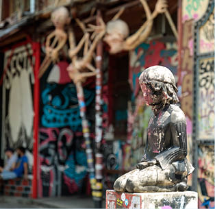 Ljubljana - Metelkova underground quarter in the Slvoenian capital city.
