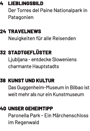 4 Lieblingsbild Der Torres del Paine Nationalpark in Patagonien 24 TravelNews Neuigkeiten f r alle Reisenden 32 Stadt...