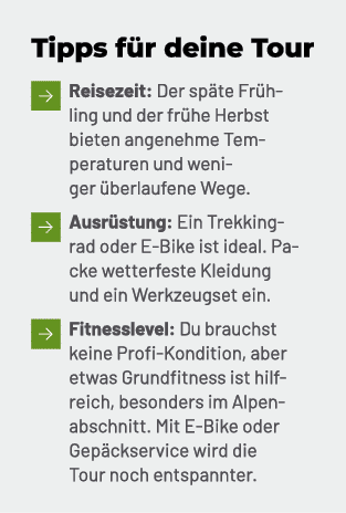 Tipps f r deine Tour ￼ Reisezeit: Der sp te Fr hling und der fr he Herbst bieten angenehme Temperaturen und weniger ...