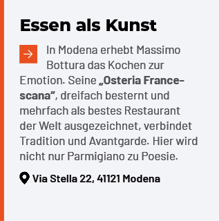 Essen als Kunst ￼In Modena erhebt Massimo Bottura das Kochen zur Emotion. Seine „Osteria Francescana“, dreifach beste...