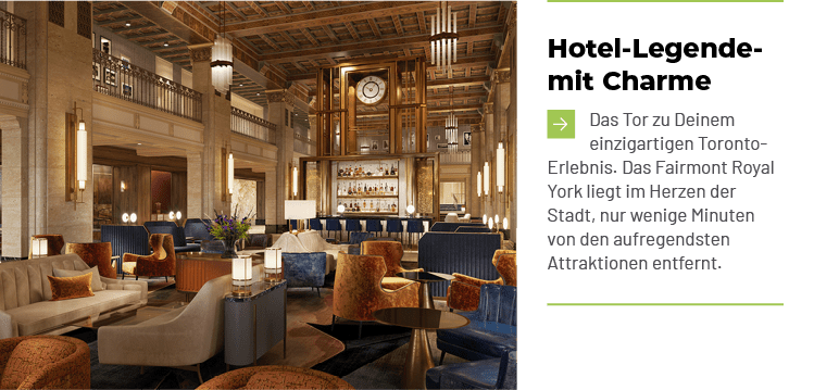 Hotel Legendemit Charme ￼Das Tor zu Deinem einzigartigen Toronto Erlebnis. Das Fairmont Royal York liegt im Herzen de...