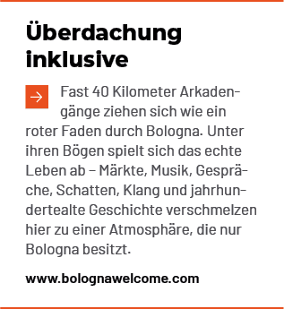  berdachung inklusive ￼Fast 40 Kilometer Arkadeng nge ziehen sich wie ein roter Faden durch Bologna. Unter ihren B ge...