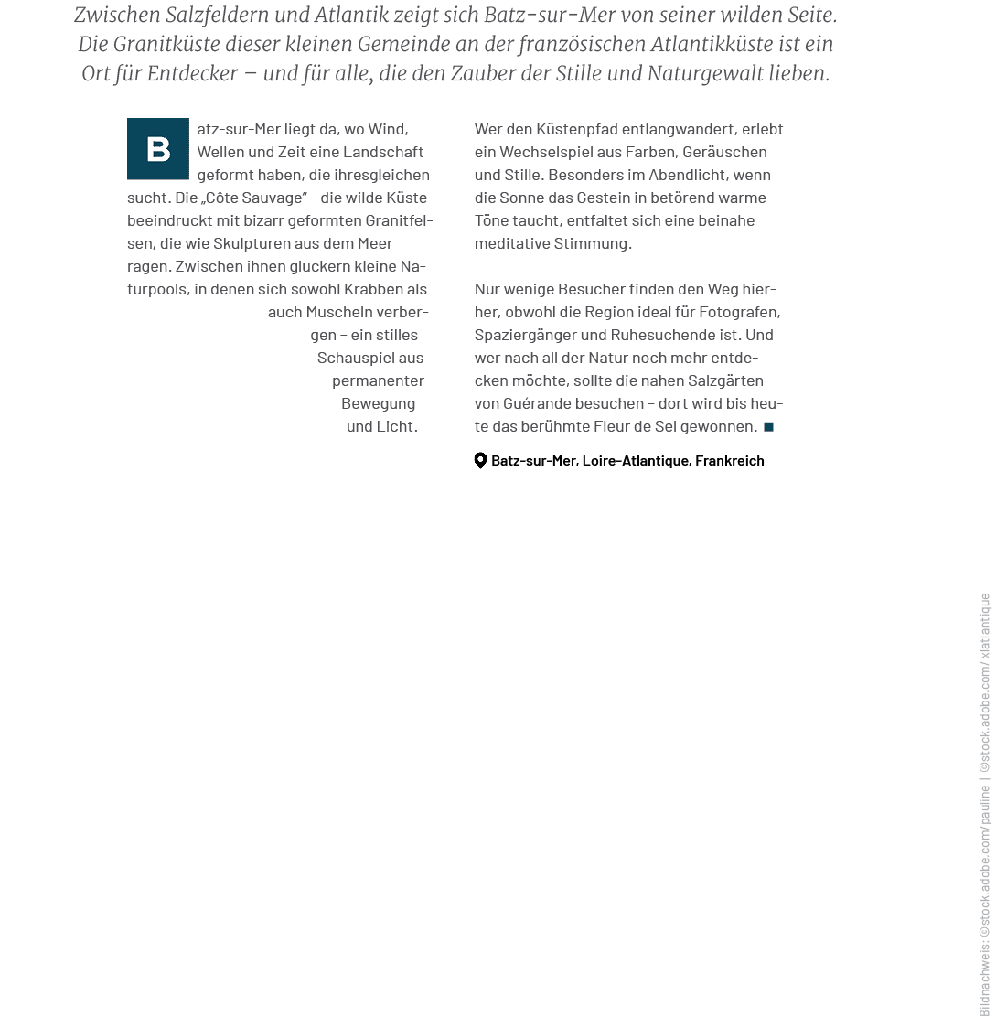 Bildnachweis: ©stock.adobe.com/pauline | ©stock.adobe.com/ xlatlantique ,￼Batz sur Mer, Loire Atlantique, Frankreich,...