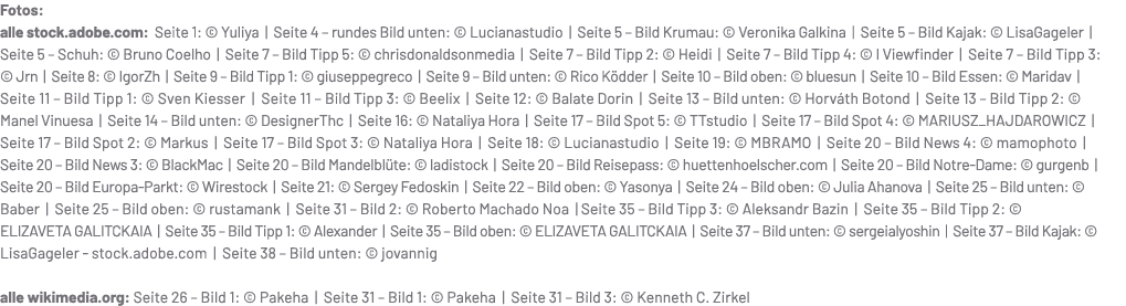 Fotos: alle stock.adobe.com: Seite 1: © Yuliya | Seite 4 – rundes Bild unten: © Lucianastudio | Seite 5 – Bild Krumau...