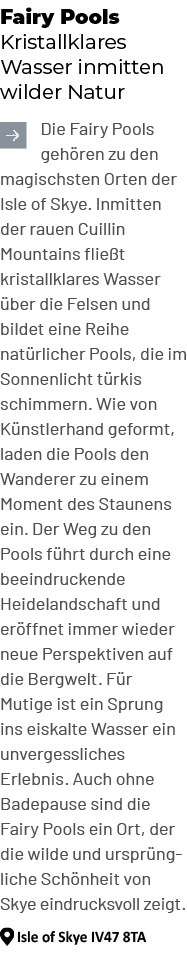 Fairy Pools Kristallklares Wasser inmitten wilder Natur ￼Die Fairy Pools geh ren zu den magischsten Orten der Isle of...