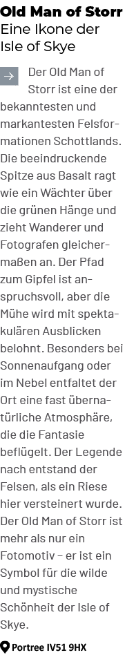 Old Man of Storr Eine Ikone der Isle of Skye ￼Der Old Man of Storr ist eine der bekanntesten und markantesten Felsfor...