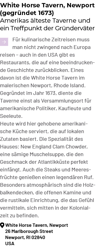 White Horse Tavern, Newport (gegr ndet 1673) Amerikas lteste Taverne und ein Treffpunkt der Gr nderv ter ￼F r kulina...