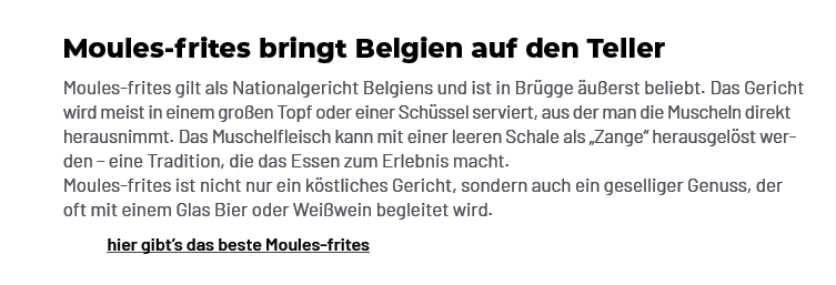 Moules frites bringt Belgien auf den Teller Moules frites gilt als Nationalgericht Belgiens und ist in Br gge u erst...