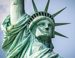 Close up of Statue of Liberty in New York, USA