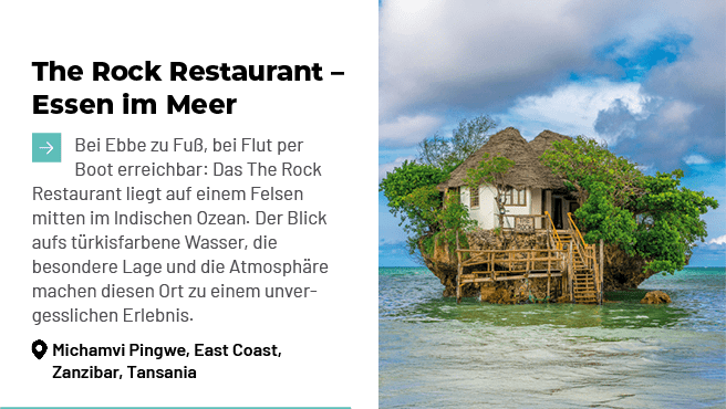 The Rock Restaurant – Essen im Meer ￼Bei Ebbe zu Fu , bei Flut per Boot erreichbar: Das The Rock Restaurant liegt auf...