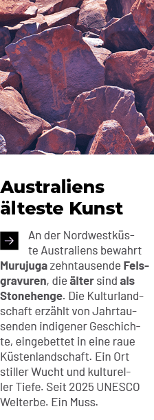 An der Nordwestk ste Australiens bewahrt Murujuga zehntausende Felsgravuren, die lter sind als Stonehenge. Die Kultu...