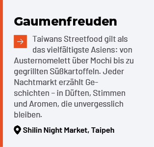 Gaumenfreuden ￼Taiwans Streetfood gilt als das vielf ltigste Asiens: von Austernomelett ber Mochi bis zu gegrillten ...