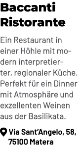 Baccanti Ristorante Ein Restaurant in einer H hle mit modern interpretierter, regionaler K che. Perfekt f r ein Dinne...