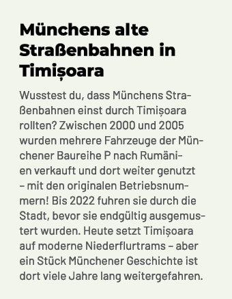 M nchens alte Stra enbahnen in Timi oara Wusstest du, dass M nchens Stra enbahnen einst durch Timi oara rollten? Zwis...