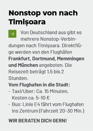Nonstop von nach Timi oara ￼Von Deutschland aus gibt es mehrere Nonstop Verbindungen nach Timi oara. Direktfl ge werd...