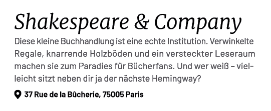 Shakespeare & Company Diese kleine Buchhandlung ist eine echte Institution. Verwinkelte Regale, knarrende Holzb den u...