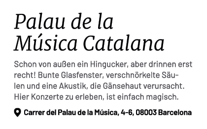 Palau de la M sica Catalana Schon von au en ein Hingucker, aber drinnen erst recht! Bunte Glasfenster, verschn rkelte...