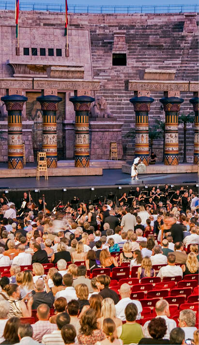 VERONA, ITALY - August 05: people are watching the opening of the opera in the arena of verona August 05,2009, Verona, Italy.