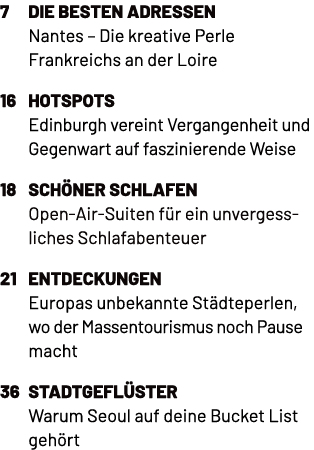 7 Die besten Adressen Nantes – Die kreative Perle Frankreichs an der Loire 16 hotspots Edinburgh vereint Vergangenhei...