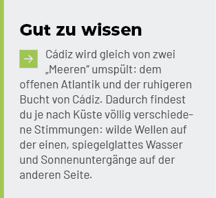 Gut zu wissen ￼C diz wird gleich von zwei „Meeren“ umsp lt: dem offenen Atlantik und der ruhigeren Bucht von C diz. D...