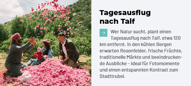 Tagesausflug nach Taif ￼Wer Natur sucht, plant einen Tagesausflug nach Taif, etwa 120 km entfernt. In den k hlen Berg...
