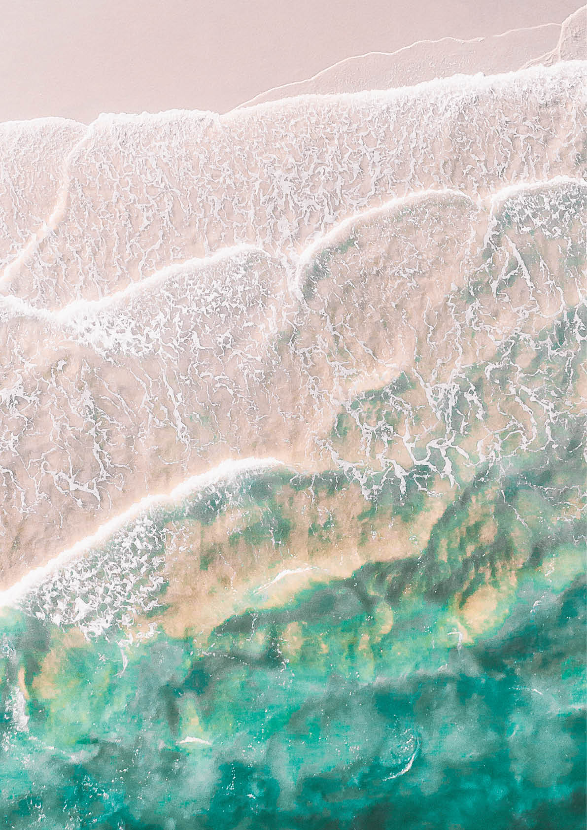 White sand beach mobile phone wallpaper drone shot