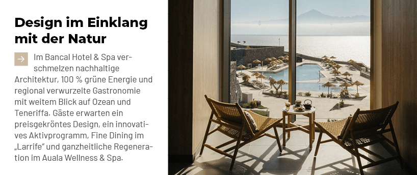 Design im Einklang mit der Natur ￼Im Bancal Hotel & Spa verschmelzen nachhaltige Architektur, 100 % gr ne Energie und...