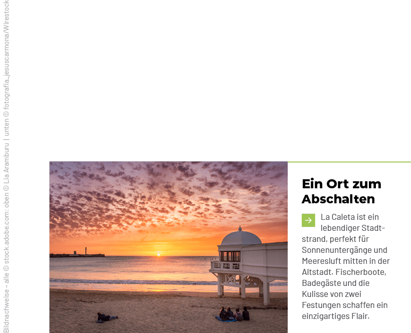 Ein Ort zum Abschalten ￼La Caleta ist ein lebendiger Stadtstrand, perfekt f r Sonnenunterg nge und Meeresluft mitten ...