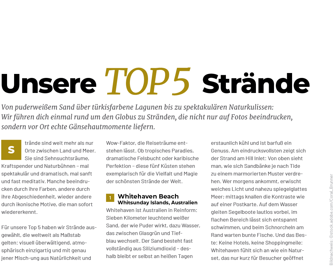 Bildnachweis: ©stock.adobe.com/Coral_Brunner,Von puderwei em Sand ber t rkisfarbene Lagunen bis zu spektakul ren Nat...