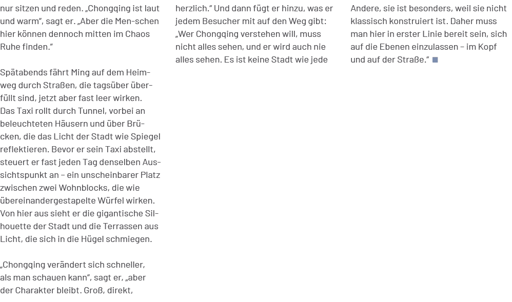 Andere, sie ist besonders, weil sie nicht klassisch konstruiert ist. Daher muss man hier in erster Linie bereit sein,...