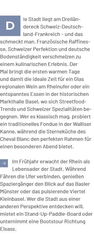 ￼ie Stadt liegt am Dreil ndereck Schweiz Deutschland Frankreich – und das schmeckt man. Franz sische Raffinesse, Schw...
