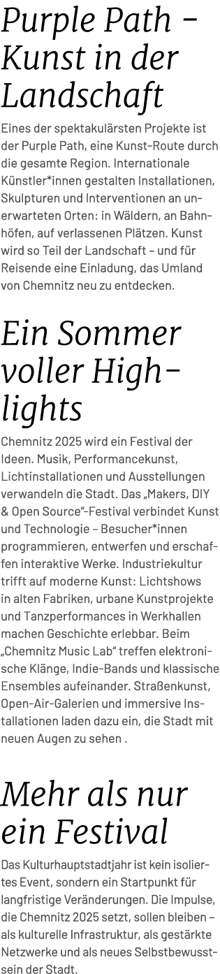 Purple Path Kunst in der Landschaft Eines der spektakul rsten Projekte ist der Purple Path, eine Kunst Route durch di...