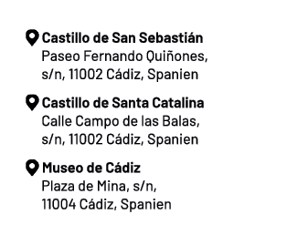 ￼ Castillo de San Sebasti n Paseo Fernando Qui ones, s/n, 11002 C diz, Spanien ￼ Castillo de Santa Catalina Calle Cam...
