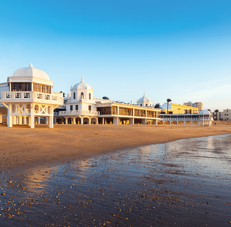 Caleta Beach in sunrise time. Cadiz