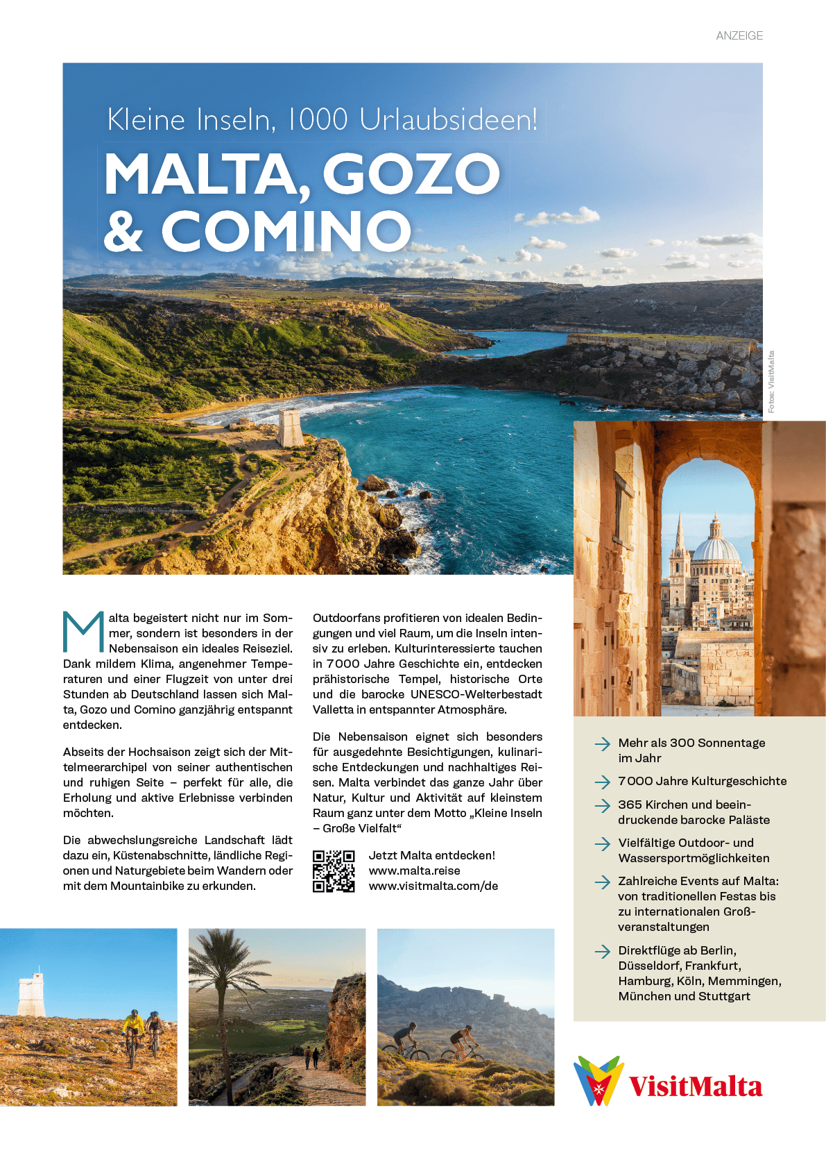 Anzeige zu Malta, Gozo und Comino