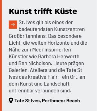 Kunst trifft K ste ￼St. Ives gilt als eines der bedeutendsten Kunstzentren Gro britanniens. Das besondere Licht, die ...