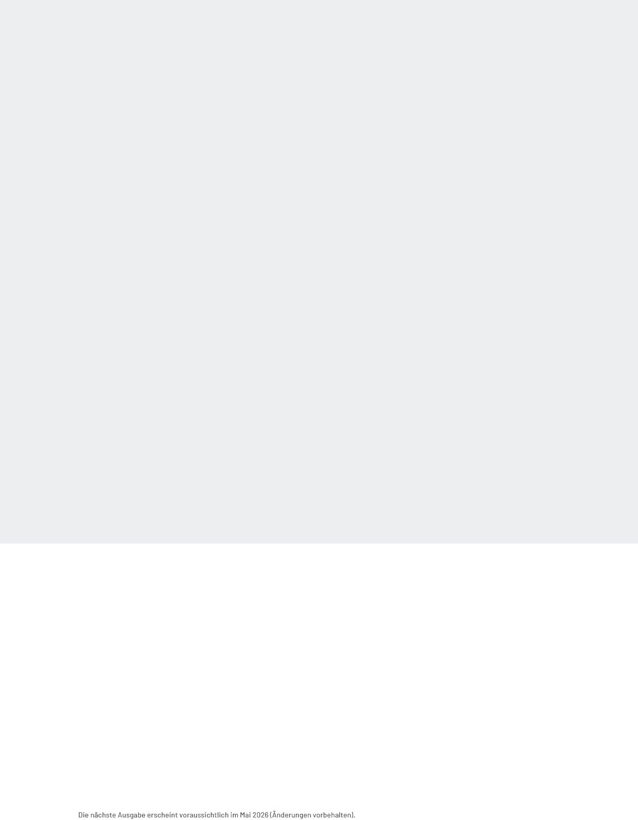 Die n chste Ausgabe erscheint voraussichtlich im Mai 2026 ( nderungen vorbehalten)