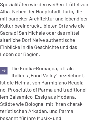 Spezialit ten wie den wei en Tr ffel von Alba. Neben der Hauptstadt Turin, die mit barocker Architektur und lebendige...