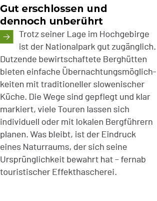 Gut erschlossen und dennoch unber hrt ￼Trotz seiner Lage im Hochgebirge ist der Nationalpark gut zug nglich. Dutzende...