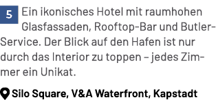 ￼Ein ikonisches Hotel mit raumhohen Glasfassaden, Rooftop Bar und Butler Service. Der Blick auf den Hafen ist nur dur...