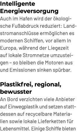 Intelligente Energieversorgung Auch im Hafen wird der kologische Fu abdruck reduziert: Landstromanschl sse erm glich...