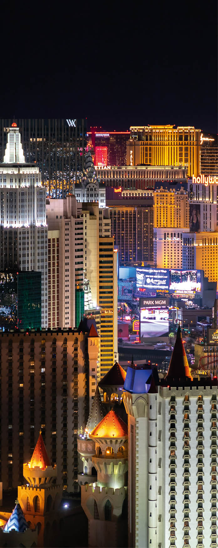 A picture of the Las Vegas Strip at night.