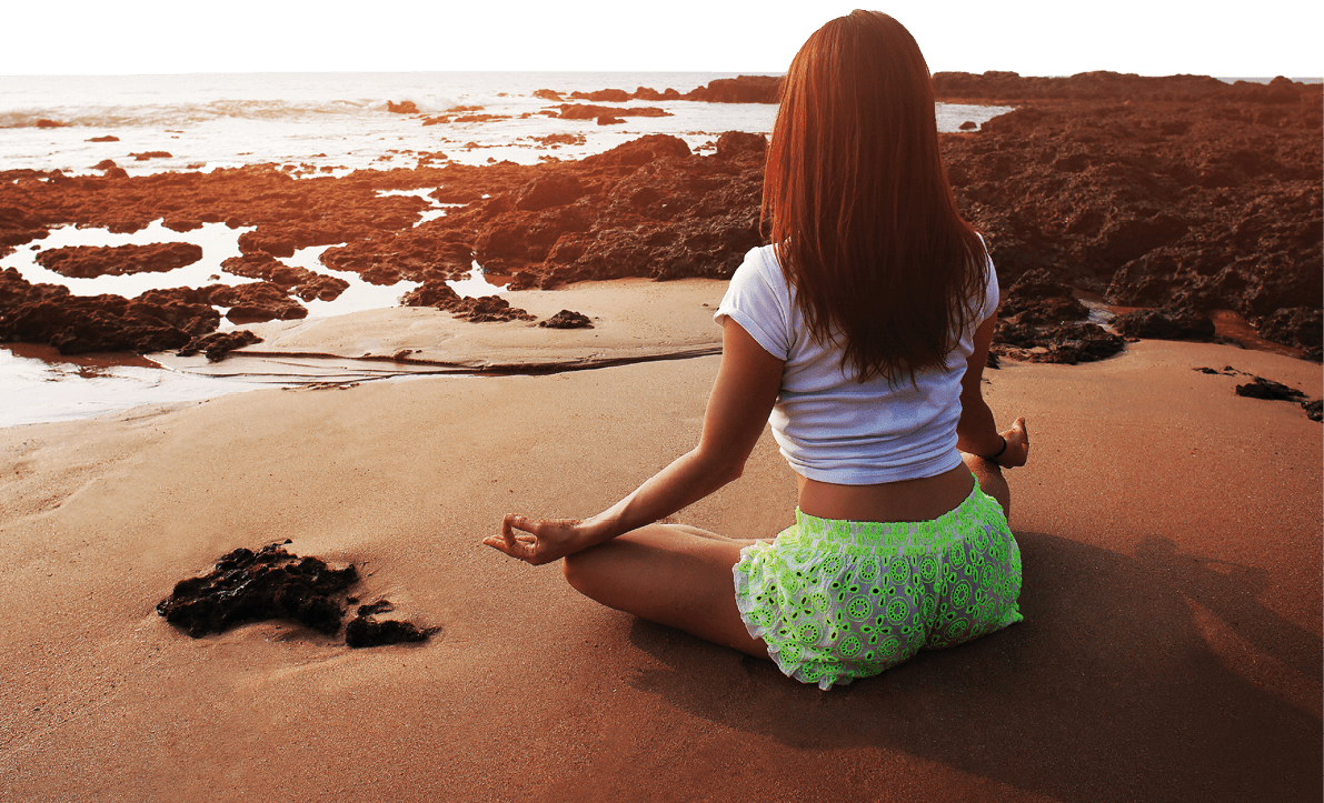 Yoga exercises on the GOA beach.