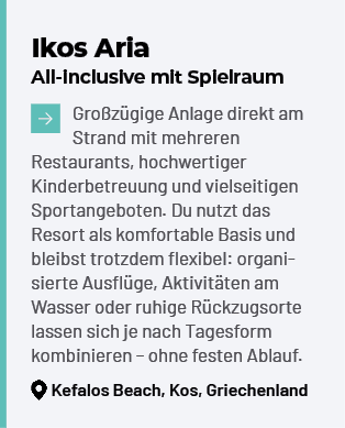 Ikos Aria All inclusive mit Spielraum ￼Gro z gige Anlage direkt am Strand mit mehreren Restaurants, hochwertiger Kind...