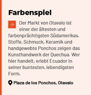 Farbenspiel ￼Der Markt von Otavalo ist einer der ltesten und farbenpr chtigsten S damerikas. Stoffe, Schmuck, Kerami...
