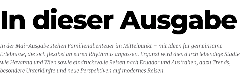 In der Mai Ausgabe stehen Familienabenteuer im Mittelpunkt – mit Ideen f r gemeinsame Erlebnisse, die sich flexibel a...