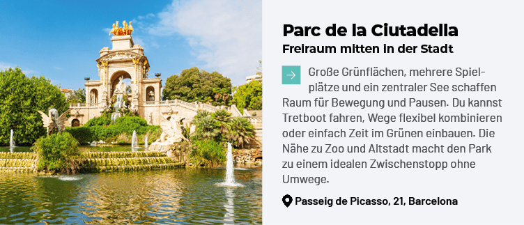 Parc de la Ciutadella Freiraum mitten in der Stadt ￼Gro e Gr nfl chen, mehrere Spielpl tze und ein zentraler See scha...